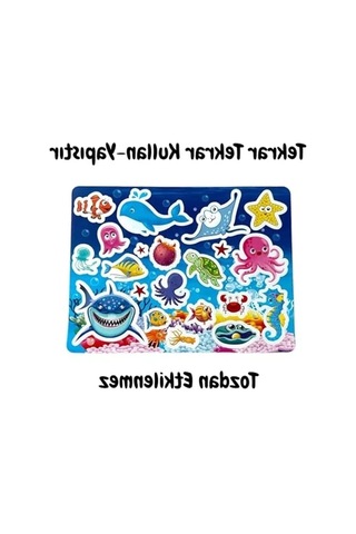 Tekrar Tekrar Kullanılabilen Sticker Seaworld Açık Ahşap