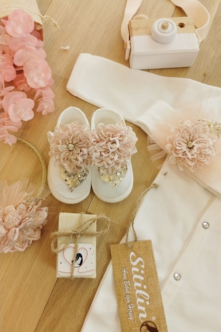 Dkc Lohusa Anne Ve Bebek Terlik Taç Seti Takım