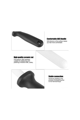 Ximistore9 8 İnç Seramik Bıçak Taslağı - Çabuk Keskinleştirme, Kalın Ve İnce Taslak Seçenekleri, Dayanıklı Abs Kolu