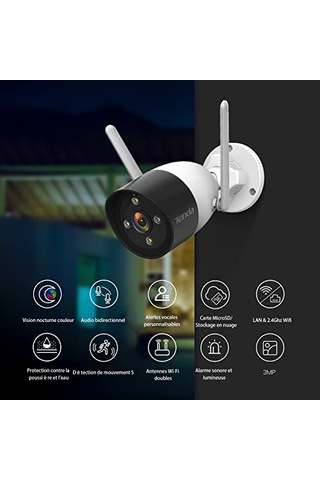Tenda Güvenlik Kamerası Dış Wlan 2k, 3mp Wlan Ip Kamera, İki Yönlü Sesli, 30 M Tam Renkli Gece Görüşü, Ip66 S