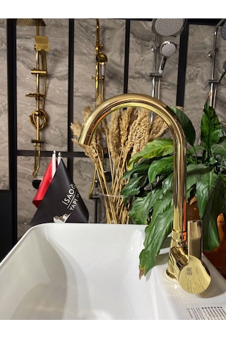 İsaoğlu Yapı Parlak Gold Diamond Design Mutfak Bataryası Gold