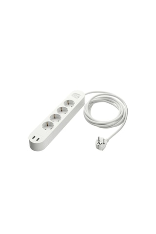 Ikea Koppla 2 Usb Girişli 4'lü Priz, Beyaz, 3 M Uzatma Kablolu