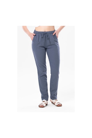 Eliş Şile Bezi Şile Bezi Çift Cepli Unisex Yazlık Pantolon İndigo İndg-indigo İndigo