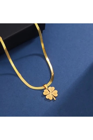 Altın Dilek Altın Kaplama Yonca Şeklinde Kadın Kolye Çok Renkli