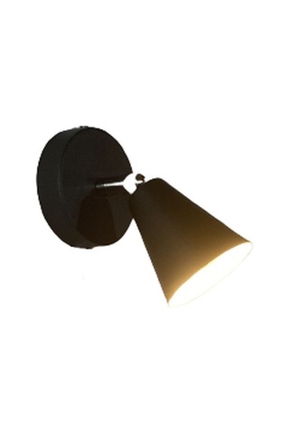 Rsylight Metal Mafsallı Siyah Spot 180 Derece Armatür Aplik Beyaz Led Ampullü Beyaz