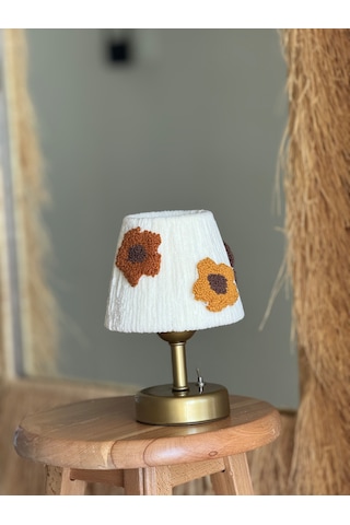 Punch Kadife Masa Lambası Alt Eskitme Gold Kablosuz Masa Üstü