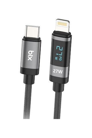 Bix BX06CL Type-C To Lightning 27 W Led Ekranlı Şarj Data Kablosu
