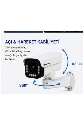 Uniywell 5mp Aı Akıllı Motorize Speed Ptz Bullet Kamera 100 Mt Ir 30m Renkli