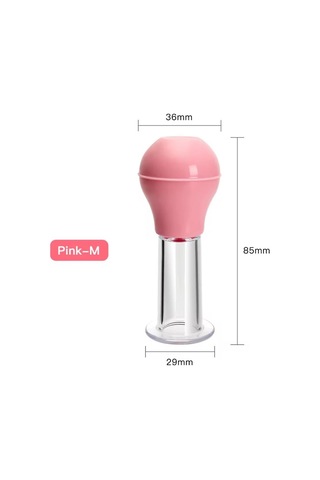 Silikon Vakumlu Abs Plastik Yüz Masaj Kupası 4'lü Set Pembe Renk