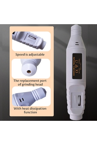 Xindoker Usb Güçlü Mini El Taşlama Makinesi - Ayak Tırnakları, Takı Ve Taş İşleme İçin Profesyonel Set