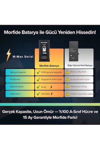 Morfide Apple Uyumlu iPhone 8 Plus 3410mah Yüksek Amper Batarya