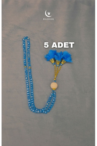 Kristal Tesbih 5 Adet Mavi