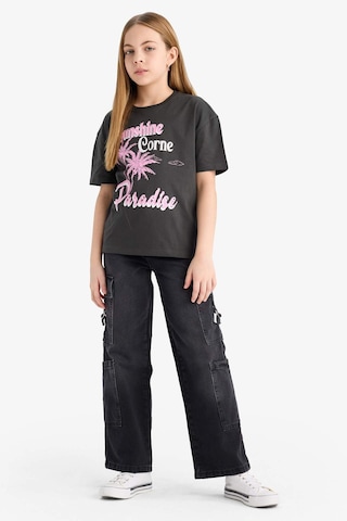 DeFacto Kız Çocuk Relax Fit Bisiklet Yaka Baskılı Kısa Kollu Tişört E0355A825SMAR211