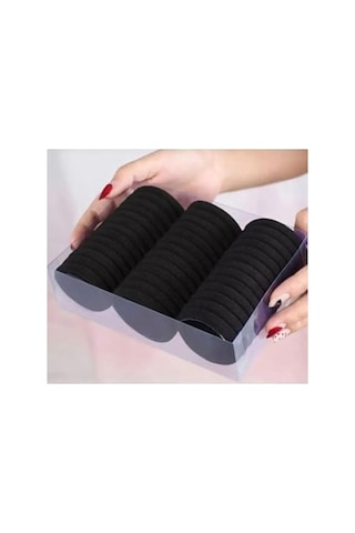Siyah Lastik Tokalar 50'li Paket Tek Ebat