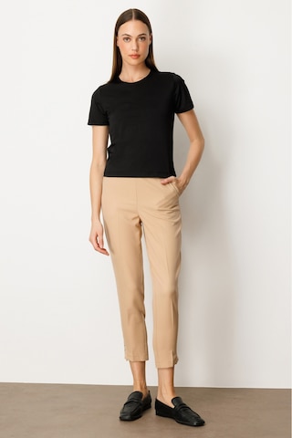 On Kadın Sıfır Yaka Kısa Kol Basic Bluz 61334 Siyah Siyah