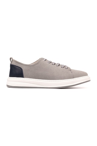 Sneaker Erkek Og-415 John May Gri Süet-laci Deri
