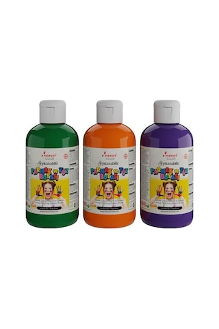 Yeşil-mor-turuncu Parmak Boyası 3&apos Lü Set 3x250gr Diğer