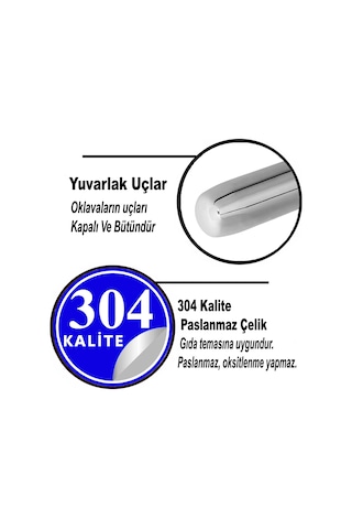 80cm Çelik Oklava 304 Kalite Paslanmaz Çelik Krom Metal Hamur Börek Baklava Yufka Açma Oklavası