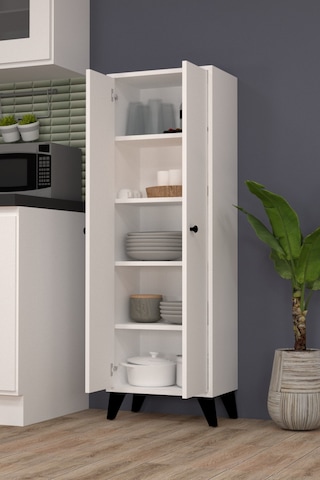 İlkay 2 Kapaklı 5 Raflı Mutfak Dolabı Beyaz