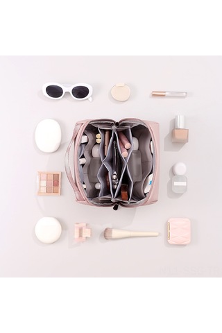 Springsun Yolculuk Pu Malzeme Dijital Aksesuar Organizer - Mouse, Şarj Kablosu, Kulaklık Saklama Çantası Pembe