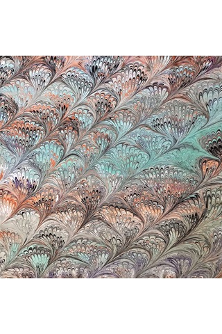 Elif Ebru Ebru Sanatı El Yapımı Özel Koleksiyon Twill İpek Eşarp Ozltıe 12 001