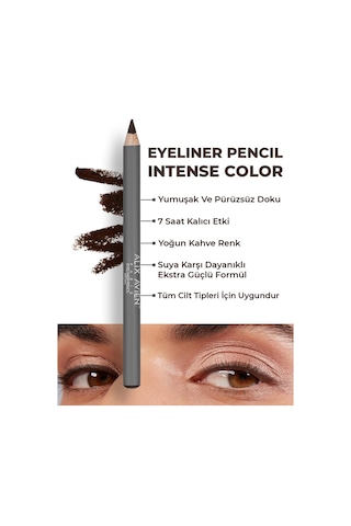 Alix Avien Suya Dayanıklı Yoğun Pigmentli Kremsi Kolay Sürüm Kahverengi Göz Kalemi Eyeliner Pencil Brown