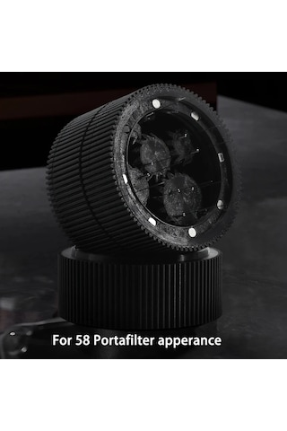 Topshop1 Siyah 58 Mm 3d Baskılı Dikey Çizgili Planetary Manyetik Kahve Dağıtıcı Seti 10 Yedek İğneli Espresso Wdt Aracı 51mm 53mm 54mm Uyumlu Siyah