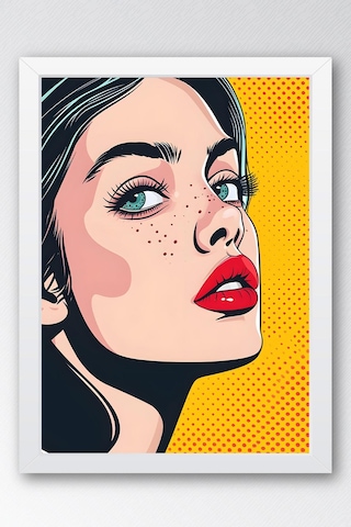 Pop Art Kadın Portresi Çerçeveli Tablo - Pop Art Poster Tablo