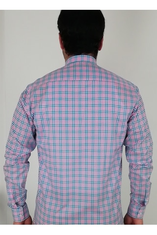 Tousus Slim Fit Ekose Pembe Erkek Gömlek Slm-5035-tss