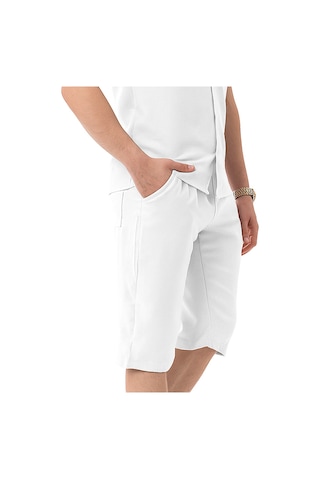 Erkek Mekanik Keten Dizaltı Kapri Beyaz