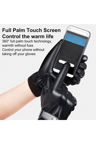 Kış Rüzgar Geçirmez Dokunmatik Ekran Suni Deri Bisiklet Eldiven 001