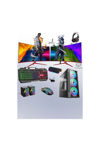 Xaser XSR207 i5-3470 16 GB 256 GB SSD RX550 Dual 24" Free Dos Masaüstü Oyuncu Bilgisayarı
