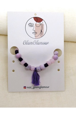 Glamglamour Lila Lav Taşlı Bileklik Lila