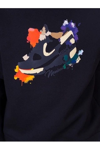 Erkek Çocuk Spor Ayakkabı Baskılı Kapüşonlu Sweatshirt-13543 Siyah