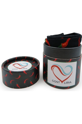 Gost Liria Pepper Socks Desenli Unisex Soket Çorap Siyah