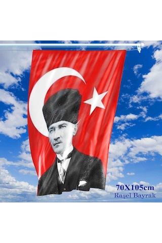 70x105 Cm Raşel Kumaş T.c. Kalpaklı Atatürk Fotoğraflı Türkiye Bayrağı - Bayrak 1 70x105 Cm Raşel Kumaş T.c. Kalpaklı Atatürk Fotoğraflı Türkiye Bayrağı - Bayrak 1