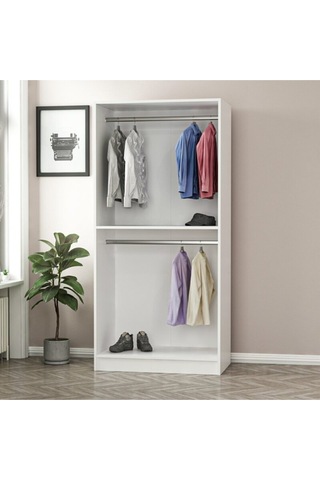 Tdesıgno Hira Giyinme Dolabı - Çok Amaçlı Dolap - Gardırop 80 Cm Beyaz