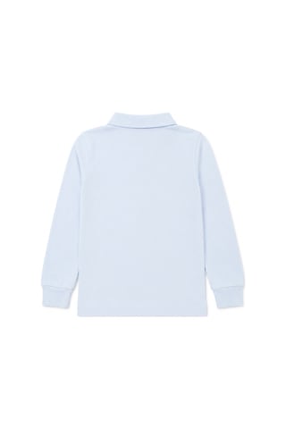 Beniizle Unisex Çocuk Uzun Kollu Polo Yaka Okul Tişört Beyaz