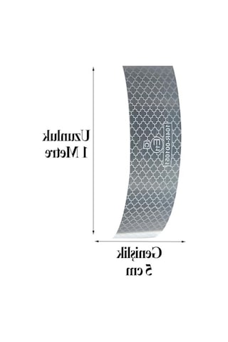 Reflektörlü İkaz Bandı, 1 Metre Uzunluk, 5 Cm Genişlik, Beyaz Renk