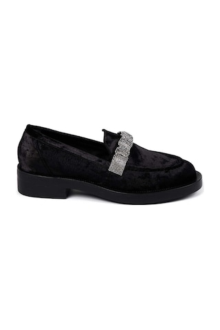 Bestello Taşlı Termoplastik Loafer 281-9038 Kadın Ayakkabı Siyah