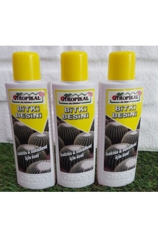 Kaktüs Sukulent Besini 3 ADET 225 ml Bitki Besini Sıvı Gübre