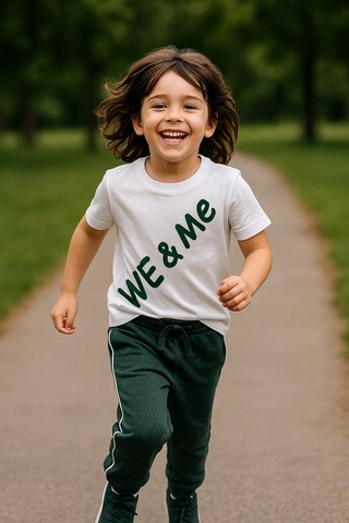 We&me Fitilli Çocuk Alt Eşofman 3 İplik Şardonlu Yeşil