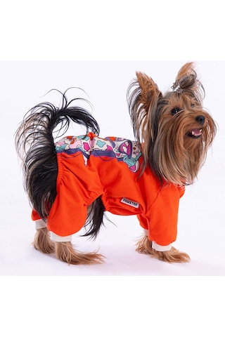 Pawstar Turuncu Giraffe Kedi Köpek Pijaması Tulumu