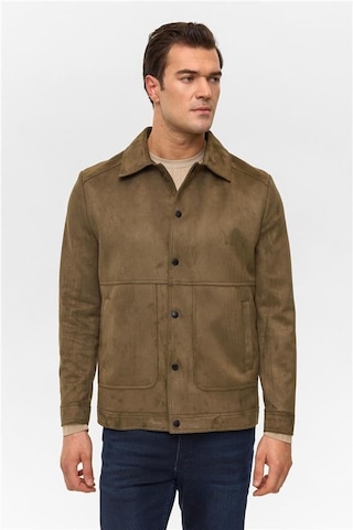 Koyu Haki Slim Düz Klasik Yaka Mont KOYU HAKI