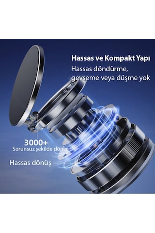 Premium Mıknatıslı Çok Güçlü 360 Derece Araç İçi Telefon Tutucu Clio Megane Austral İçin