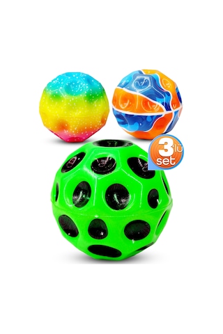 3lü Yükseğe Zıplayan Top Moonball Galaksi Uzay Ay Topu Aşırı Zıplayan Moonball Bahçe Oyuncağı