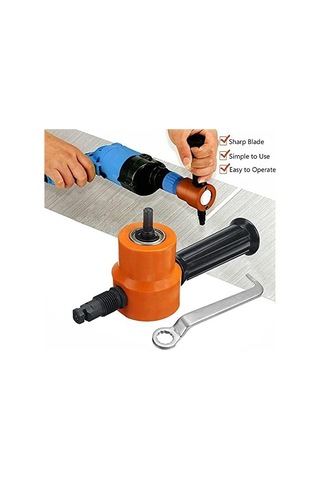 Güç Alet Aksesuarları Çift Kafa Net Nibbler Testere Kesici, 360 Derece Ayarlanabilir Matkap Ekleme Pawer Alet Aksesuarları Set