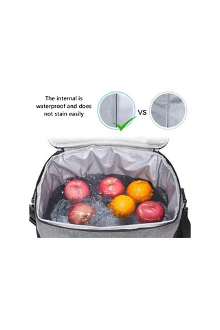 Lemestar Siyah Isı Saklama Çantası - Isıtma/soğutma Fonksiyonu, Su Geçirmez, El/omuz Taşıma, Çalışma/doğa/ Piknik İçin Büyük Kapasite Siyah