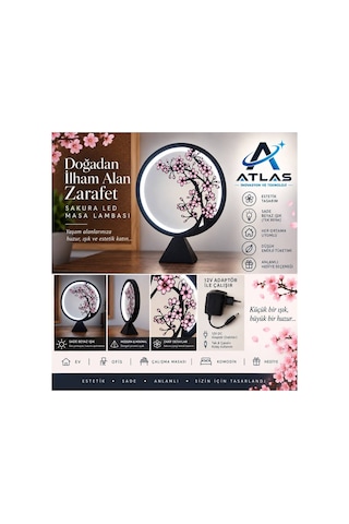 Sakura Led Masa Lambası Dekoratif Çiçekli Modern Tasarım Masa Ve Komodin Lambası Renkli