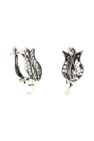 925 Ayar Telkari Lale Modeli Arkadan Kıskaçlı Küpe